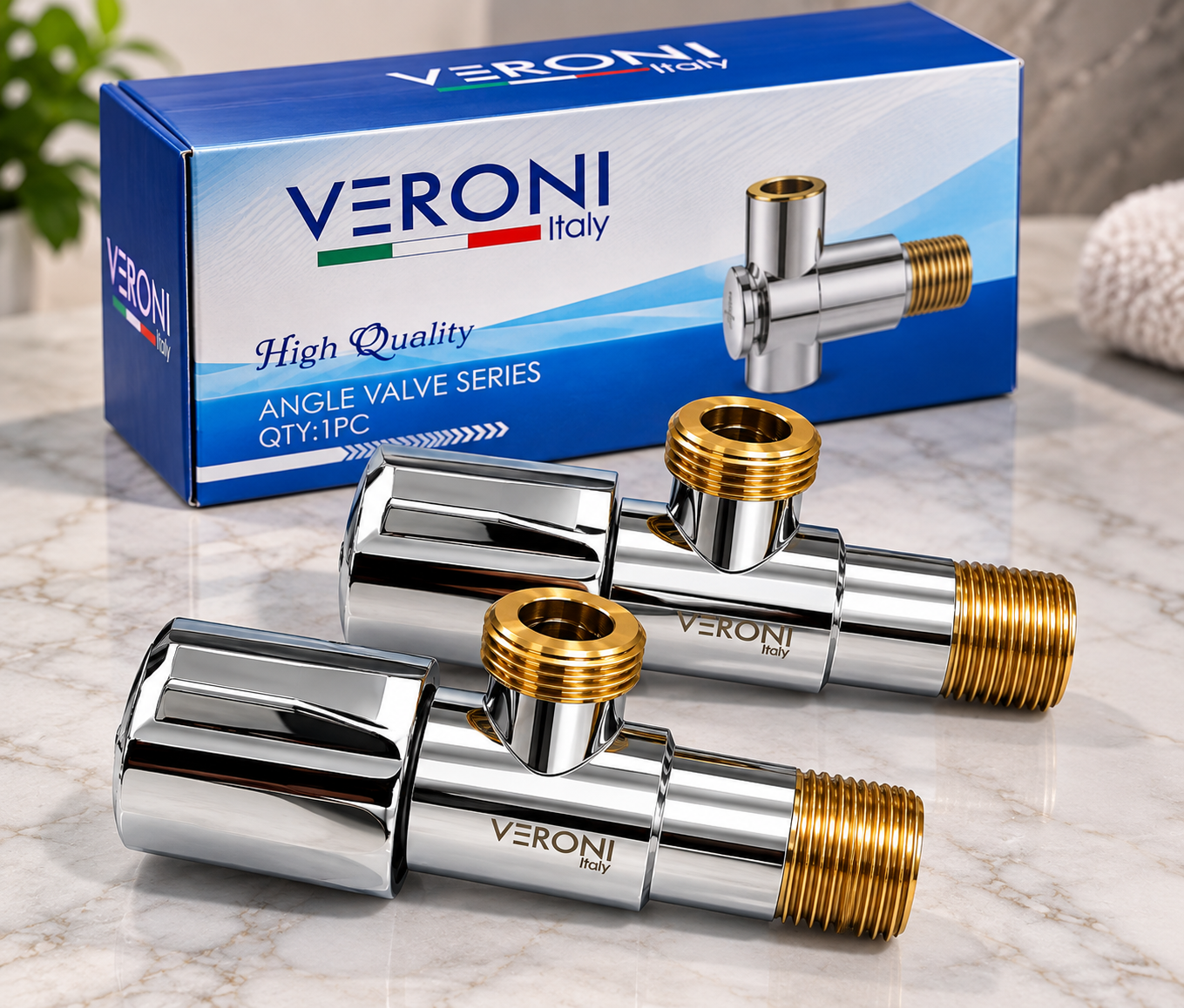 Pair of original VERONI Italy chrome angle valves